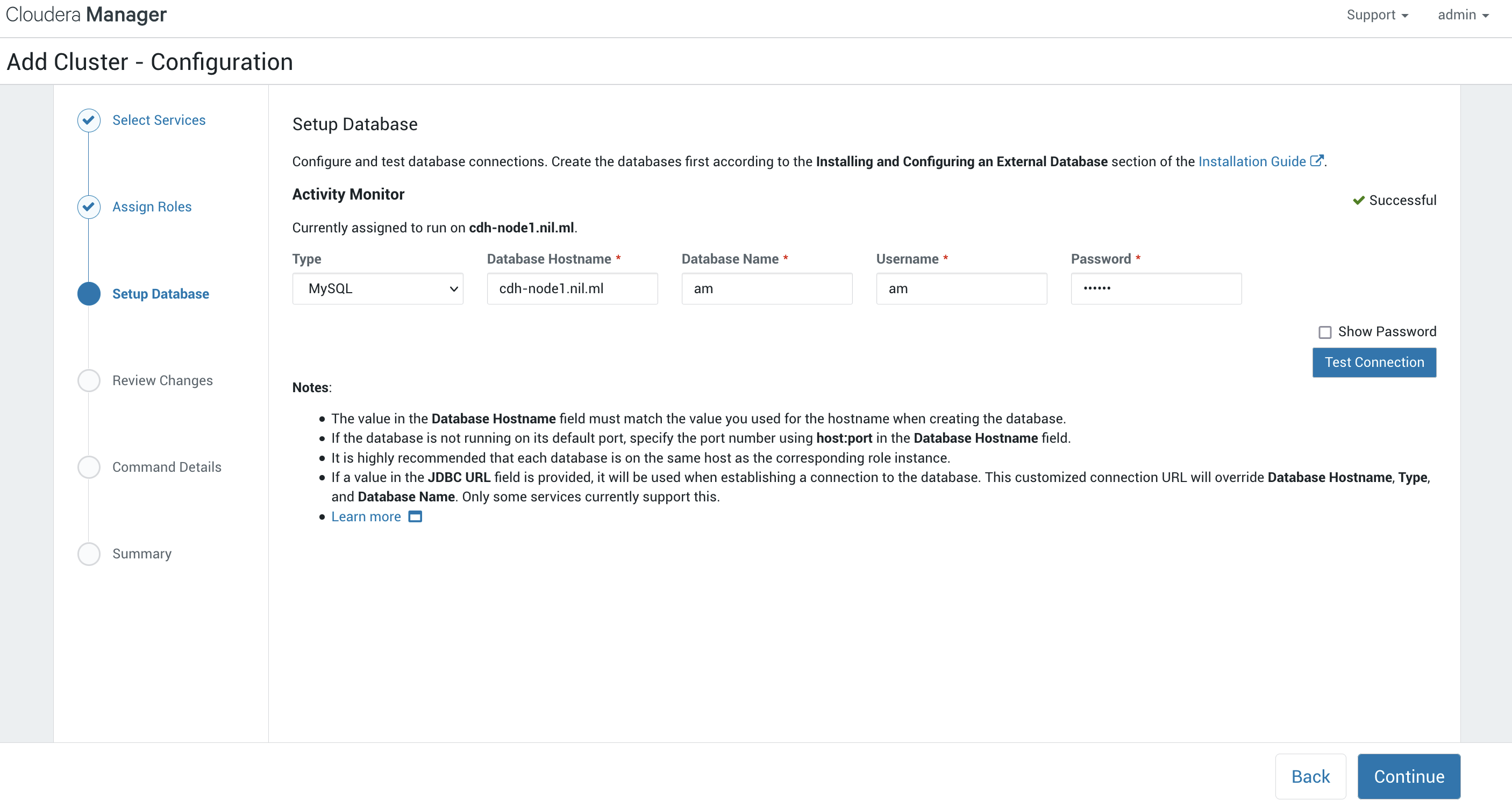 setup databases