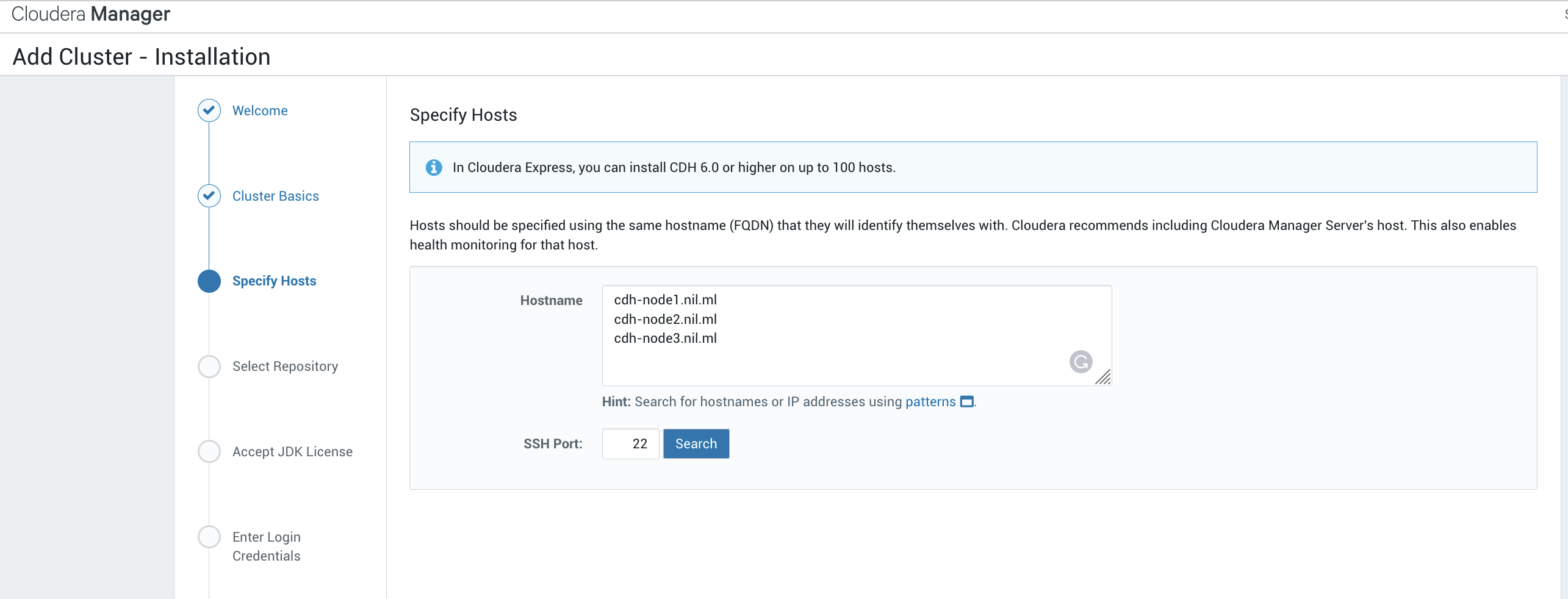 Specify Hosts