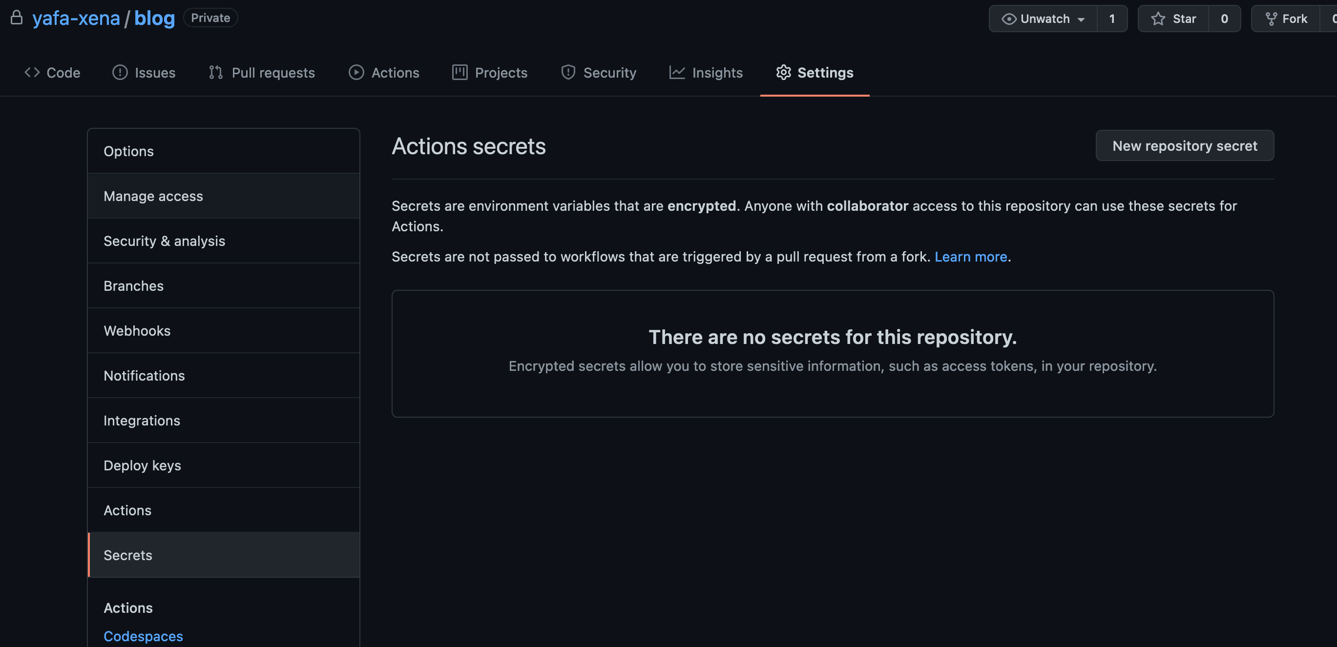 sources repo secret
