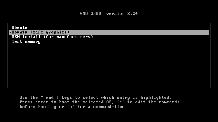 Grub Menu