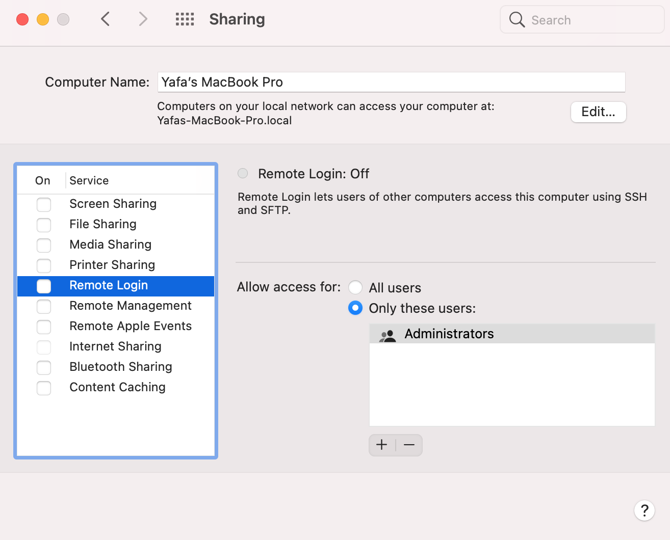 Mac Remote Login