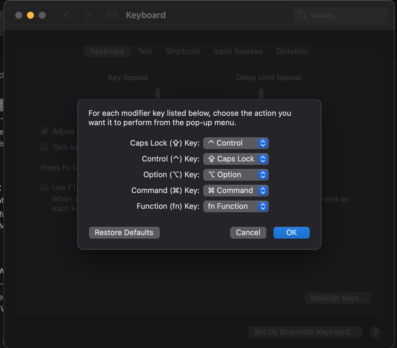 modifier key